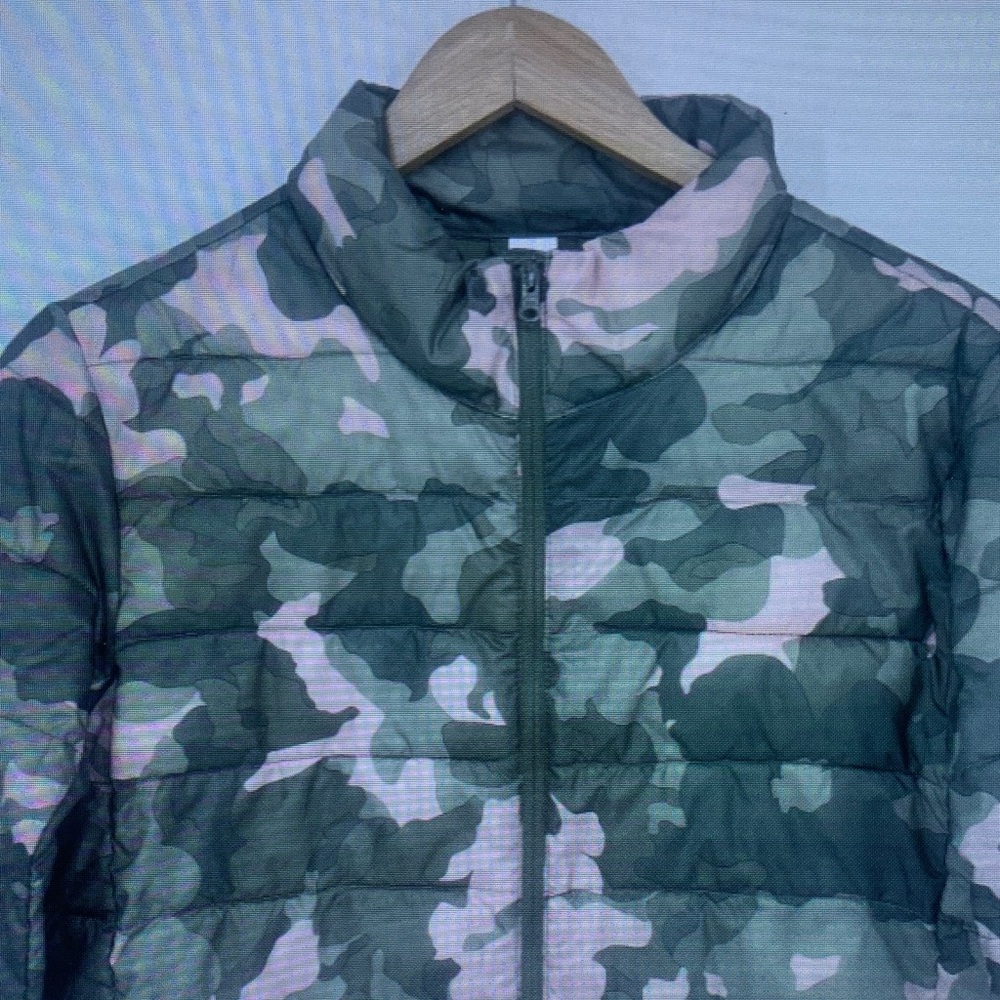 Kids Camo Puffer Jacket - Pink & Green - Picture 2 of 5